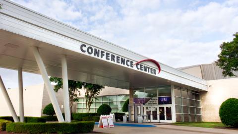 An outdoor view of the conference center entrance.