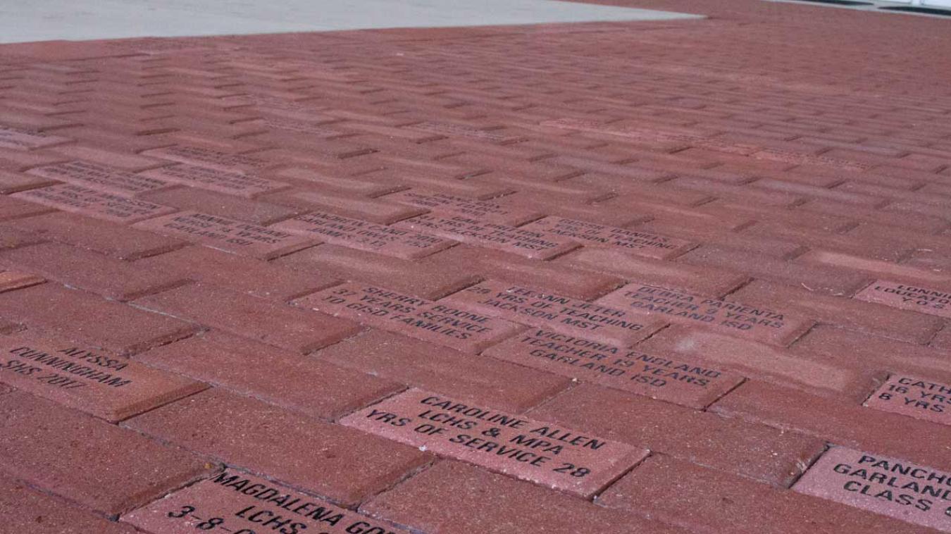 View of installed commemorative bricks